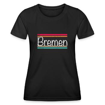 Brême - T-shirt sport Femme - noir - Devant - AI Model Female 172 light (172cm)