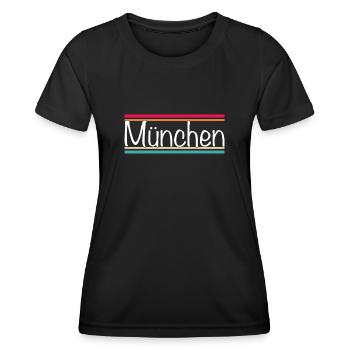 Munich - T-shirt sport Femme - noir - Devant - AI Model Female 172 light (172cm)