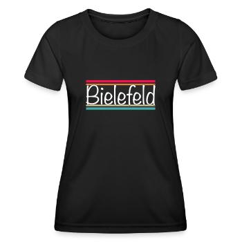 Bielefeld - Frauen Funktions-T-Shirt - Schwarz - Vorne - AI Model Female 172 light (172cm)