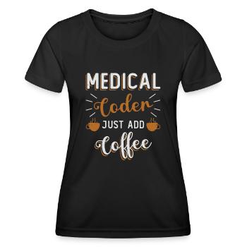 Codeur médical, programmeur - T-shirt sport Femme - noir - Devant - AI Model Female 172 light (172cm)