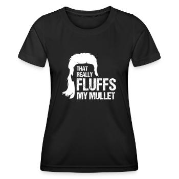 Vokuhila, Vokuhila-Frisur, Frisur, - Frauen Funktions-T-Shirt - Schwarz - Vorne - AI Model Female 172 light (172cm)