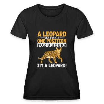 Bengal Cat Race Léopard Velours Patte Cadeau - T-shirt sport Femme - noir - Devant - AI Model Female 172 light (172cm)