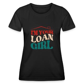 Pilotes de prêts, hypothèques, aide au crédit - T-shirt sport Femme - noir - Devant - AI Model Female 172 light (172cm)