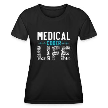 Medical Encoder Medical Programmer - Women's Functional T-Shirt - black - Front - AI Model Female 172 light (172cm)