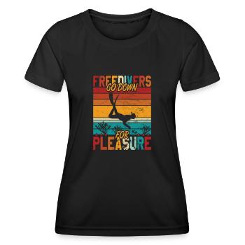 Freitaucher tauchen tief spruch tauchen - Frauen Funktions-T-Shirt - Schwarz - Vorne - AI Model Female 172 light (172cm)