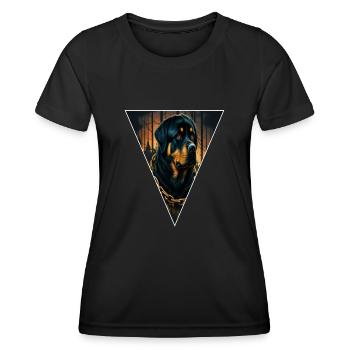 Rottweiler,Hundekopf,Hundesport - Frauen Funktions-T-Shirt - Schwarz - Vorne - AI Model Female 172 light (172cm)