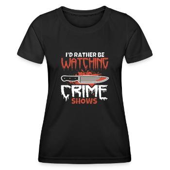 Amateur de série policière Je préfère regarder une série policière - T-shirt sport Femme - noir - Devant - AI Model Female 172 light (172cm)