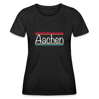 Aix-la-Chapelle - T-shirt sport Femme - noir - Devant - AI Model Female 172 light (172cm)