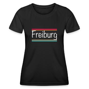Freiburg - Frauen Funktions-T-Shirt - Schwarz - Vorne - AI Model Female 172 light (172cm)