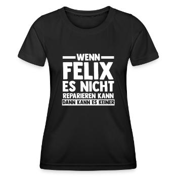 Felix - Frauen Funktions-T-Shirt - Schwarz - Vorne - AI Model Female 172 light (172cm)