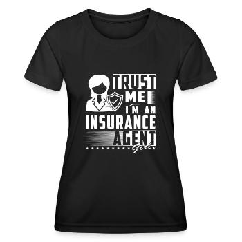 Drôle d’agent d’assurance - T-shirt sport Femme - noir - Devant - AI Model Female 172 light (172cm)