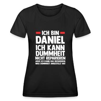 Daniel - Frauen Funktions-T-Shirt - Schwarz - Vorne - AI Model Female 172 light (172cm)
