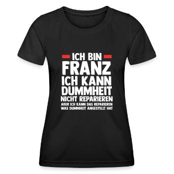 Franz - Frauen Funktions-T-Shirt - Schwarz - Vorne - AI Model Female 172 light (172cm)