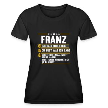 Franz - Frauen Funktions-T-Shirt - Schwarz - Vorne - AI Model Female 172 light (172cm)