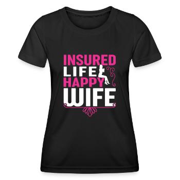 Drôle d’agent d’assurance - T-shirt sport Femme - noir - Devant - AI Model Female 172 light (172cm)