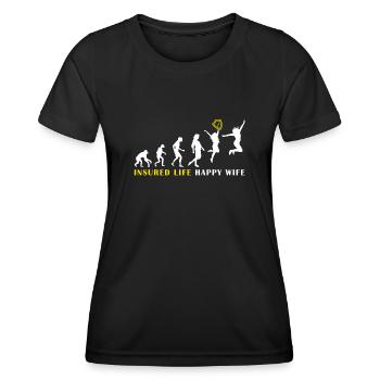 Agent d’assurance Evolution - T-shirt sport Femme - noir - Devant - AI Model Female 172 light (172cm)