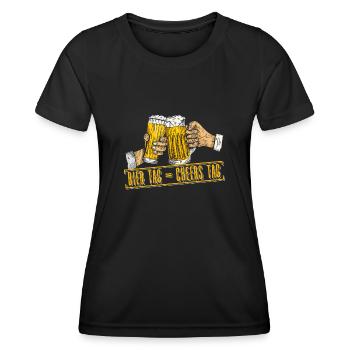 Bier Tag = Cheers Tag - Bier Tag Bier Liebhaber - Frauen Funktions-T-Shirt - Schwarz - Vorne - AI Model Female 172 light (172cm)