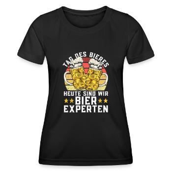 Tag Des Bieres Heute Sind Wir Bier-Experten - Bier - Frauen Funktions-T-Shirt - Schwarz - Vorne - AI Model Female 172 light (172cm)