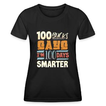 100 days school, 100 days smarter, school - Women's Functional T-Shirt - black - Front - AI Model Female 172 light (172cm)