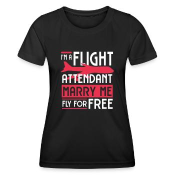 Flight attendants, for flight attendants, flight attendants - Women's Functional T-Shirt - black - Front - AI Model Female 172 light (172cm)