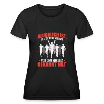 Halbmarathon: Leidenschaft vor Ehrgeiz - Frauen Funktions-T-Shirt - Schwarz - Vorne - AI Model Female 172 light (172cm)