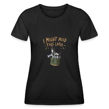 Larp Armor RPG Role-Playing Game - Women's Functional T-Shirt - black - Front - AI Model Female 172 light (172cm)