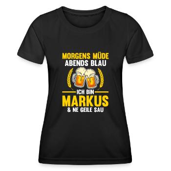 Markus - Frauen Funktions-T-Shirt - Schwarz - Vorne - AI Model Female 172 light (172cm)