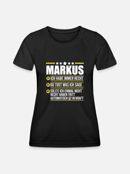Markus - Frauen Funktions-T-Shirt - Schwarz