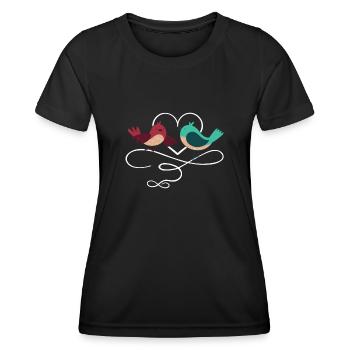 Couple amoureux - T-shirt sport Femme - noir - Devant - AI Model Female 172 light (172cm)
