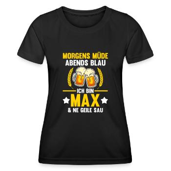 Max - Frauen Funktions-T-Shirt - Schwarz - Vorne - AI Model Female 172 light (172cm)