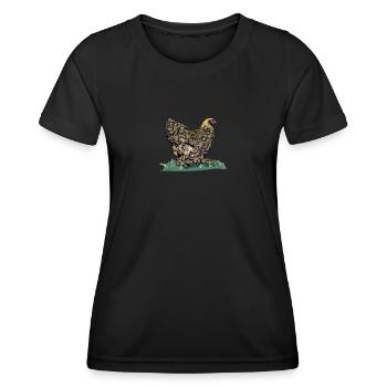 Brahma Hühner I Chicken Geflügel Motiv für - Frauen Funktions-T-Shirt - Schwarz - Vorne - AI Model Female 172 light (172cm)
