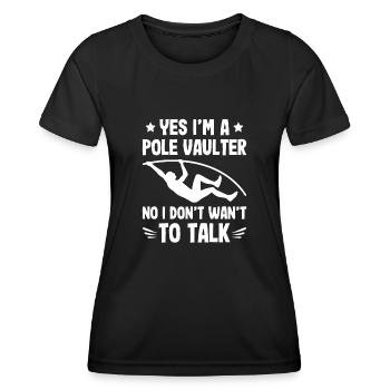 Stabhochsprung lustiger spruch stabhochspringer - Frauen Funktions-T-Shirt - Schwarz - Vorne - AI Model Female 172 light (172cm)