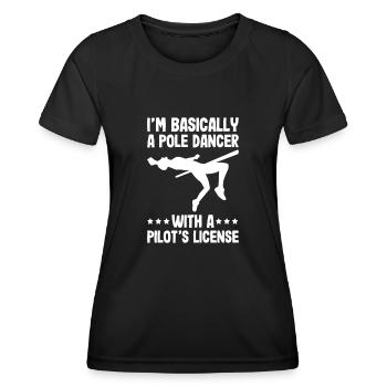 Stabhochspringer lustiger spruch stabhochsprung - Frauen Funktions-T-Shirt - Schwarz - Vorne - AI Model Female 172 light (172cm)