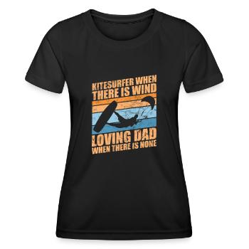 Kitesurfer papa vatertag kitesurfing outfit - Frauen Funktions-T-Shirt - Schwarz - Vorne - AI Model Female 172 light (172cm)