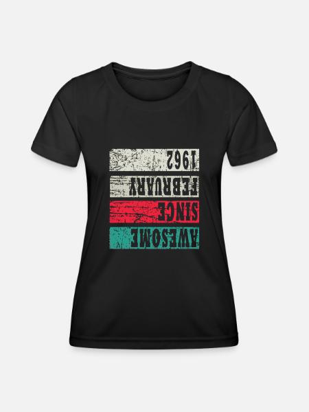 Hergestellt 1962, Geboren 1962 Geburtstag - Frauen Funktions-T-Shirt - Schwarz