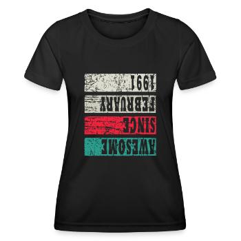 1991 Birthday present - Women's Functional T-Shirt - black - Front - AI Model Female 172 light (172cm)