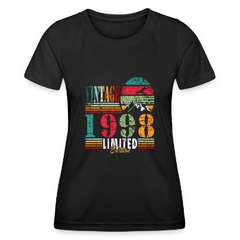1998 Birthday present - Women's Functional T-Shirt - black - Front - AI Model Female 172 light (172cm)