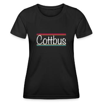 Cottbus - Frauen Funktions-T-Shirt - Schwarz - Vorne - AI Model Female 172 light (172cm)