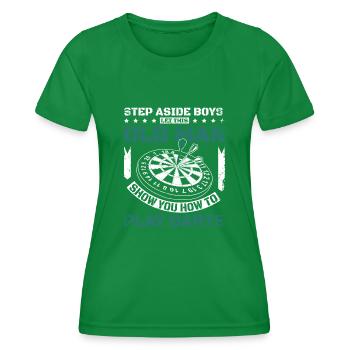 Let this old man show you how to play darts - Frauen Funktions-T-Shirt - Kelly Green - Vorne - AI Model Female 172 dark (172cm)