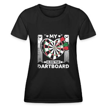 My heart is on the dartboard - Frauen Funktions-T-Shirt - Schwarz - Vorne - AI Model Female 172 light (172cm)