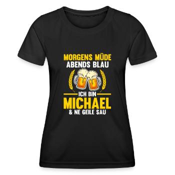Michael - Frauen Funktions-T-Shirt - Schwarz - Vorne - AI Model Female 172 light (172cm)