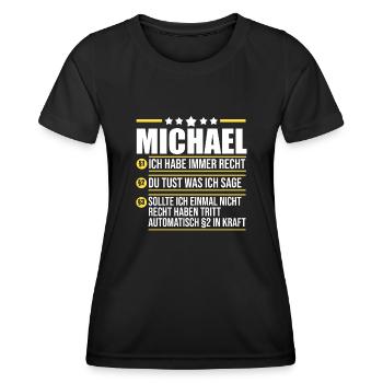 Michael - Frauen Funktions-T-Shirt - Schwarz - Vorne - AI Model Female 172 light (172cm)