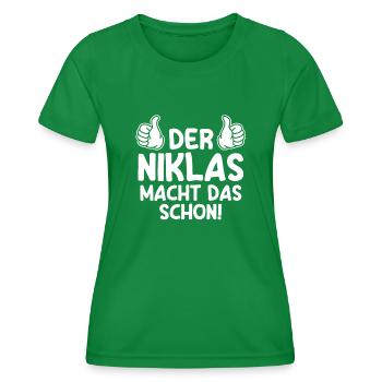 Niklas - Frauen Funktions-T-Shirt - Kelly Green - Vorne - AI Model Female 172 dark (172cm)