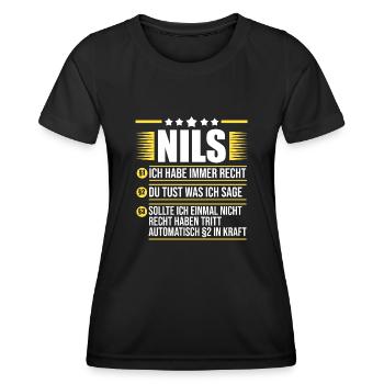 Nils - Frauen Funktions-T-Shirt - Schwarz - Vorne - AI Model Female 172 light (172cm)