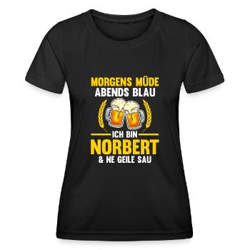 Norbert - Frauen Funktions-T-Shirt - Schwarz - Vorne - AI Model Female 172 light (172cm)