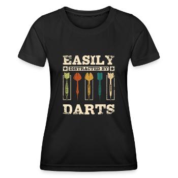 Lässt sich leicht durch Darts ablenken - Frauen Funktions-T-Shirt - Schwarz - Vorne - AI Model Female 172 light (172cm)