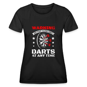 Ich fange an, über Darts zu sprechen - Frauen Funktions-T-Shirt - Schwarz - Vorne - AI Model Female 172 light (172cm)