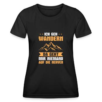 Berge Wandern Spruch Bergsteigen - Frauen Funktions-T-Shirt - Schwarz - Vorne - AI Model Female 172 light (172cm)