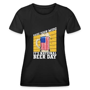 Bier Tag Tag des Bieres Bierliebhaber Biertrinker - Frauen Funktions-T-Shirt - Schwarz - Vorne - AI Model Female 172 light (172cm)
