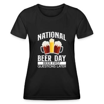Beer Day Beer Day Beer lovers Beer drinkers - Women's Functional T-Shirt - black - Front - AI Model Female 172 light (172cm)
